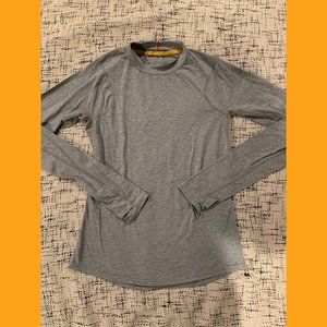 Janji Running 'Swift Tech' merino long sleeve shirt in pebble, size small